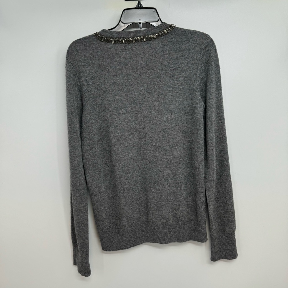 Equipment Femme Sweater Women’s M Gray Pullover Embellished Neck - Picture 6 of 13